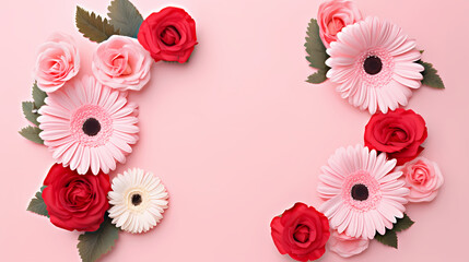 Floral frame with decorative flowers, decorative flower background pattern, floral border background