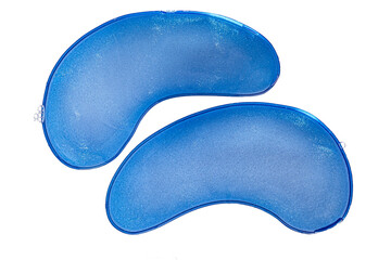 colored hydrogel patches under the eyes