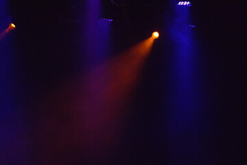 Colored lights in a dark room