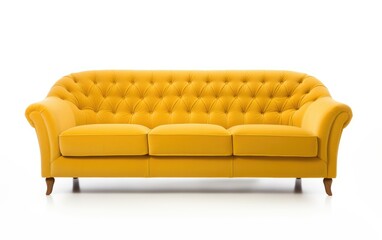 3seater yellow couch, Italian Line Three Seater Sofa Isolated on white background.