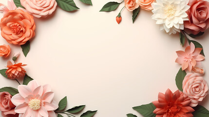 Floral frame with decorative flowers, decorative flower background pattern, floral border background