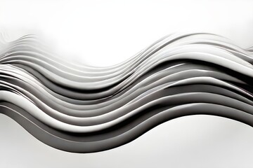 Technology abstract lines on white background. Undulate Grey Wave Swirl, frequency sound wave, twisted curve lines with blend effect. Generative AI