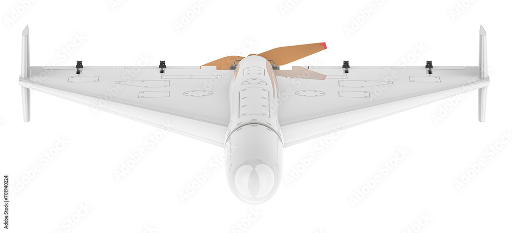 Poster kamikaze drone, front view. 3d rendering isolated on transparent background