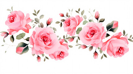 Floral frame with watercolor flowers, decorative flower background pattern, watercolor floral border background