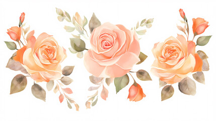 Floral frame with watercolor flowers, decorative flower background pattern, watercolor floral border background