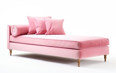 Pink Backless sofa, Backless sofa, Modern Backless sofa isolated on white background.