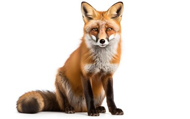 Red Fox, Clever fox isolated on white background. - Powered by Adobe