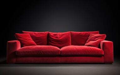 Red couch, Red velvet sofa, modern two seater velvet couch.