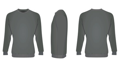 Long sleeve grey t shirt. vector illustration