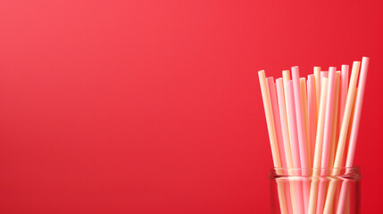 National Drinking Straw banner template. with lots of empty copy space for text. Generative AI