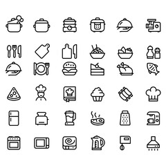 Cooking & Kitchen Line Icons vector design