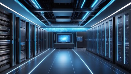 Fototapeta premium QuantumQuotient's Data Vision: Painting the Picture of Tomorrow's Technology. AI Generated