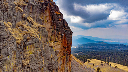 rappelling on the rock