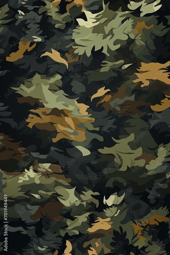 Wall mural Green Forest Camo Pattern Digital Camouflage Background Outdoor Clothing Textile Natural Camping Hunting Hiking Texture - Wall murals