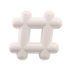 Hashtag 3d icon. Trendy and modern vector symbol tag social media networks chat message. Concept of number sign, micro blogging, marketing communication and advertising key vector promotion dialogue