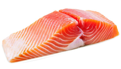 Red fish fillet isolated on white background, clipping path