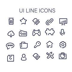 set of UI line icons vector design ,  Ux Ui web icons vector