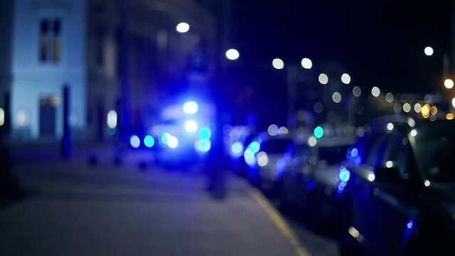 Bright emergency lights in the dark