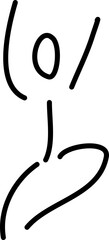 Handgezeichnete Figur, Strichfigur, Strichm&auml;nnchen -  Zeichnung zeigt eine springende Person. 