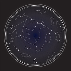 Map of star sky. Map of constellations