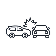 car accident icon. vector.Editable stroke.linear style sign for use web design,logo.Symbol illustration.