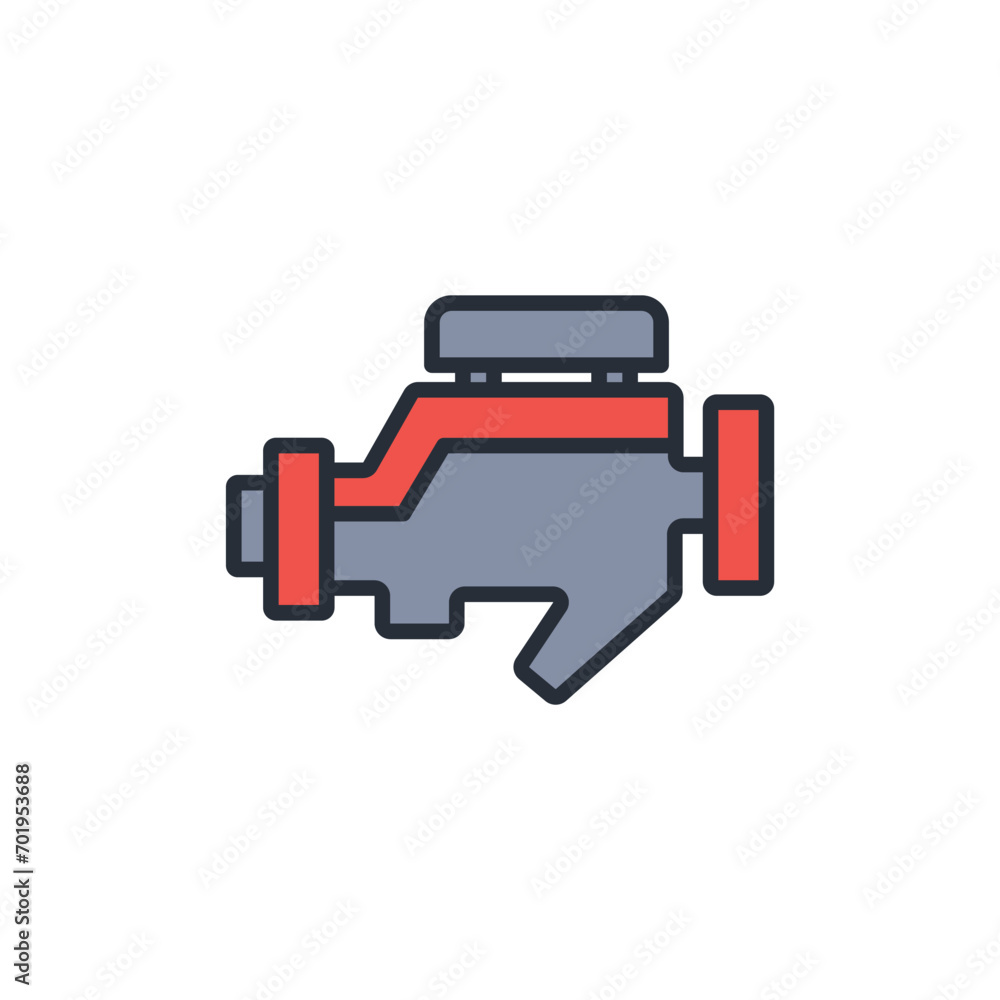 Poster engine icon. vector.editable stroke.linear style sign for use web design,logo.symbol illustration.