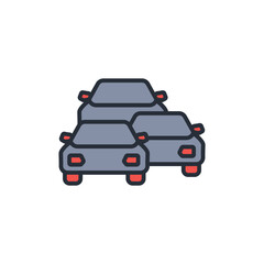 traffic jam icon. vector.Editable stroke.linear style sign for use web design,logo.Symbol illustration.