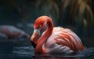 Flamingo in wildlife