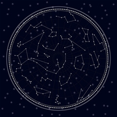 Map of star sky. Map of constellations
