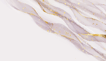 Elegant marble stone texture border with gold veins and glitter splatter.