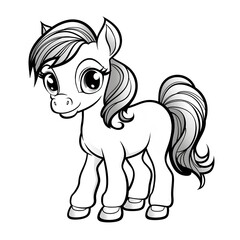 little pony coloring page for kids. Cute pony