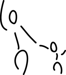 Handgezeichnete Figur, Strichfigur, Strichm&auml;nnchen -  Zeichnung zeigt zwei stehende Personen, Mutter und Kind.