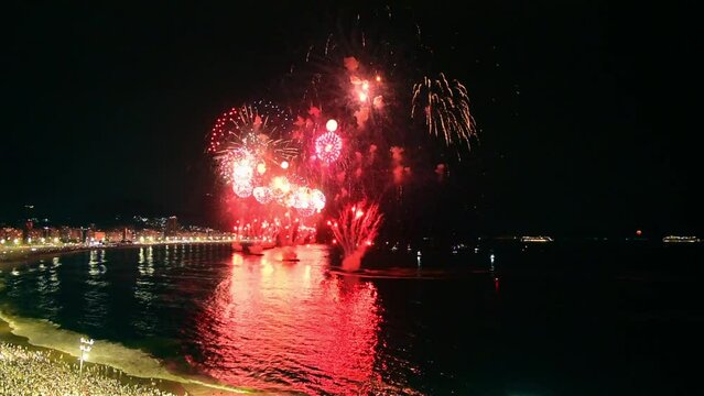 fireworks over Copacabana Rio de Janeiro