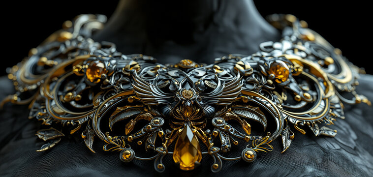 This innovative necklace combines the raw appeal of caucho with the sophistication of silver, infused with the latest technology for a true cyberpunk aesthetic.