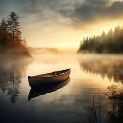 A Rowboat on a Calm Lake