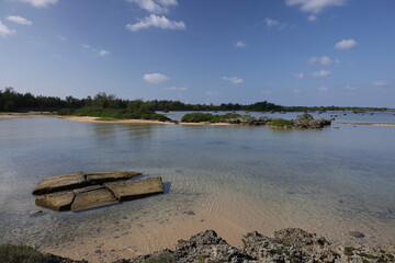 沖縄県宮古島　渚の風景