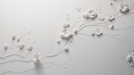 Smooth white porcelain surface with subtle floral patterns