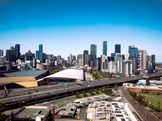 Melbourne panorama, cityscape during the day, urban skyline. Australia