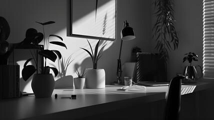 Monochromatic Desk in a Room