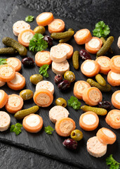 Smoked Salmon Pate Canapes with cream cheese and herbs