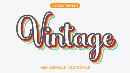 vintage editable text effect template eps vector file with white background
