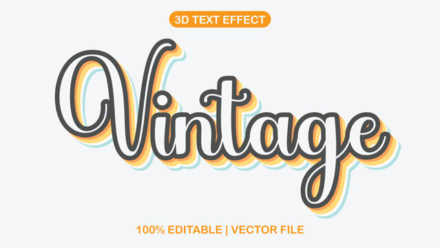 vintage editable text effect template eps vector file with white background