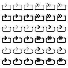Arrow icon related to circulation and direction.

