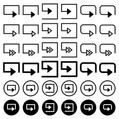 Arrow icon related to circulation and direction.
