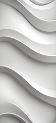 Abstract white background with curved strips and surfaces. Vertical wallpaper for smartphone. Generative AI