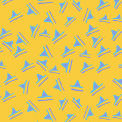 Yellow 90s Funky Triangle Seamless Background