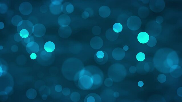 Light blue glowing bokeh particles animation.Blue background.Moving bubbles colorful blurred animation backdrop.christmas and valentine's day background.	