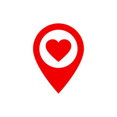 Location pointer with heart icon