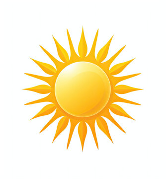 A Bright Yellow Sun Against a Clean White Background