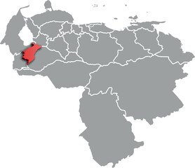 Fototapeta premium MERIDA DEPARTMENT MAP PROVINCE OF VENEZUELA 3D ISOMETRIC MAP